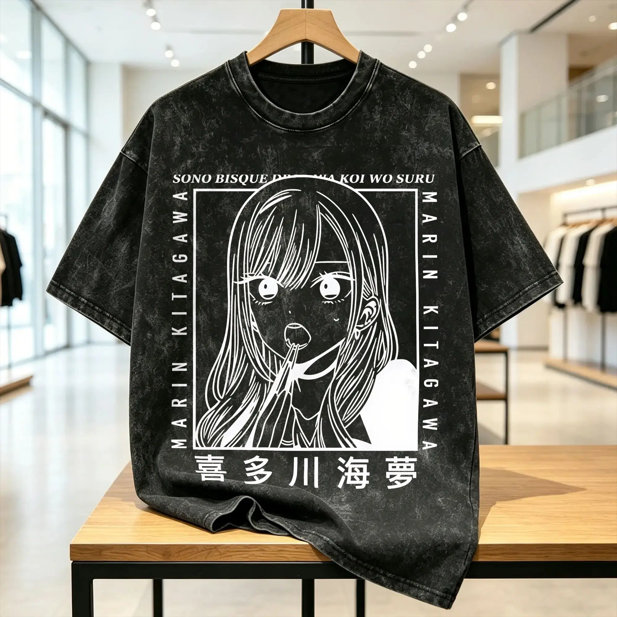 Couple T Shirt Kitagawa Marin Washed T Shirts Hippie  Beach Tee Shirt Streetwear Pattern Cotton Clothes Birthday Gift