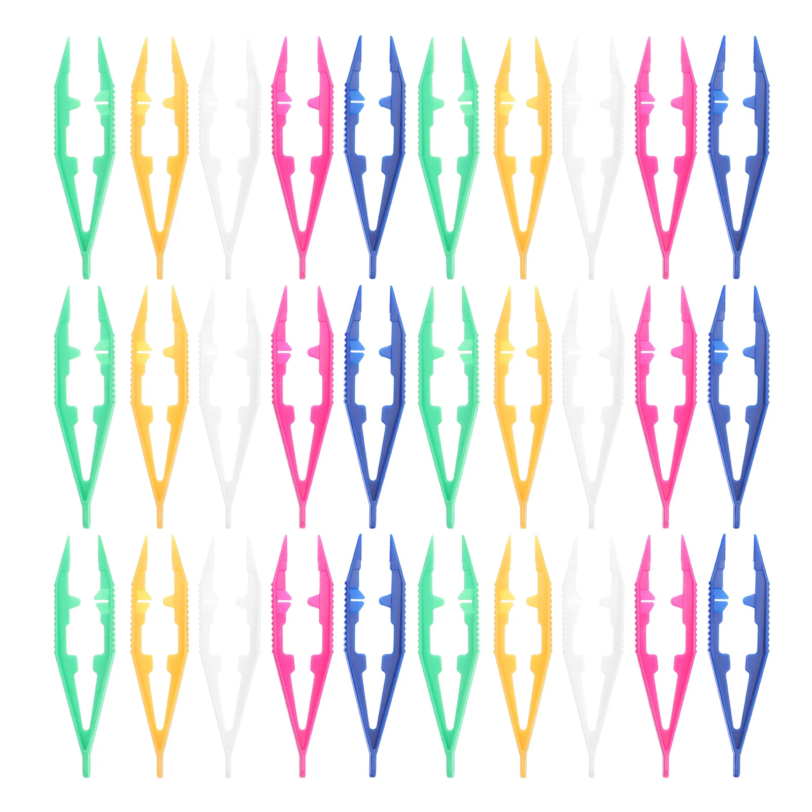Pincettes à clous de haricots pour enfants, 50 pièces, outils de perles artistiques, artisanat en vrac, artisanat polyvalent en plastique plat pour enfants