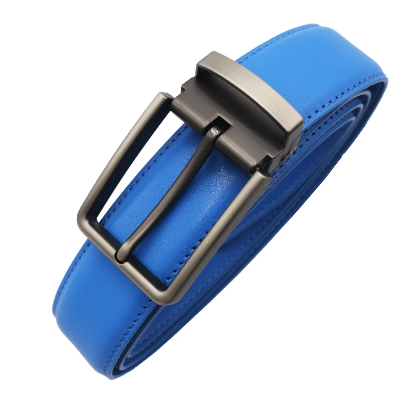 Hot Selling Unisex Colorful Pin Buckle Belt Fashion Youth High-grade Genuine Leather Women's dress Belt