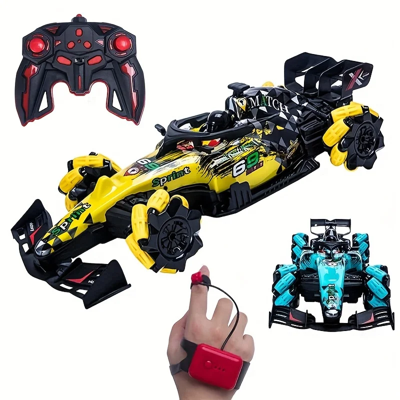 

1:14 KF25 Racing Car F1 RC Drift Car With Music Led Light 2.4G Glove Gesture Remote Control Stunt Cars 4WD Electric Children Toy