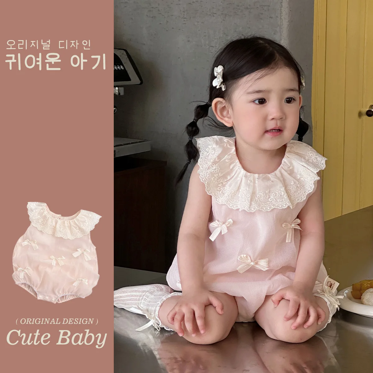 

Baby clothes summer thin baby girl lace butterfly joint onesie outfit Children's clothing outdoor clothes for children