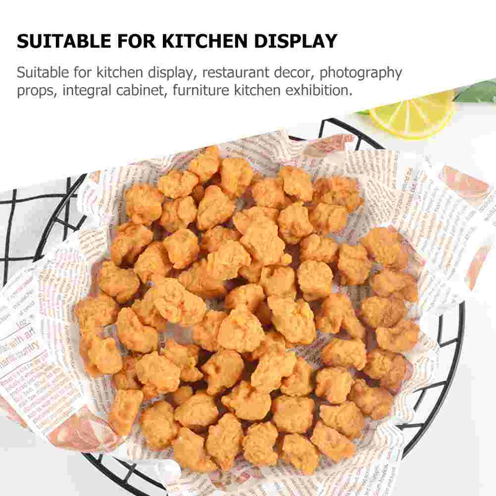 10 Pcs Simulation Popcorn Chicken Lifelike Food Model Nuggets Decorate Store Supplies Pvc Simulated Roasted Child