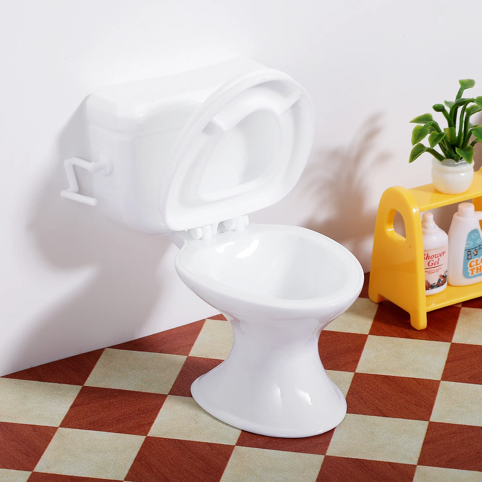 

6Pcs Mini House Toilet Creative Miniature Bathroom Furniture Decorative Accessories for Dollhouse Photography Props