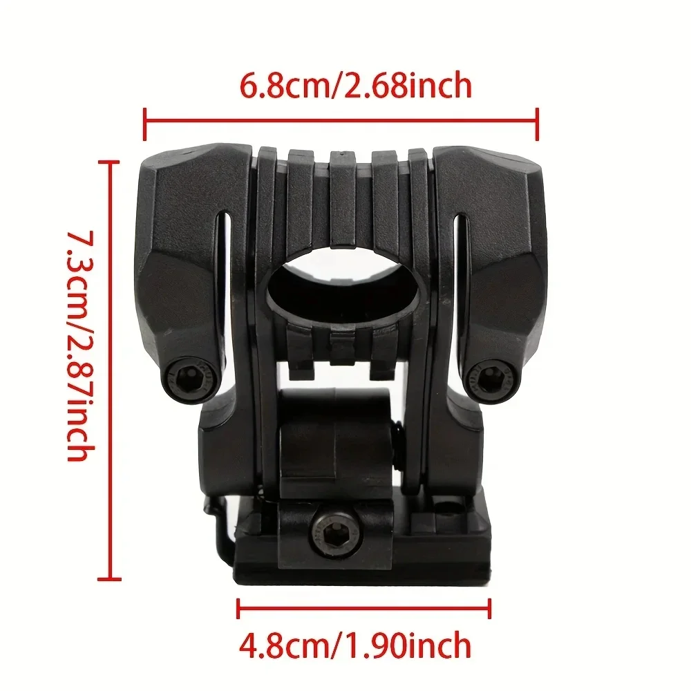 BOOIU 헬멧 손전등 거치대, 25mm 멀티 앵글 플라스틱 라이트 클램프 마운트, 렌치 사이드 레일 마운트, 빠른 헬멧 액세서리