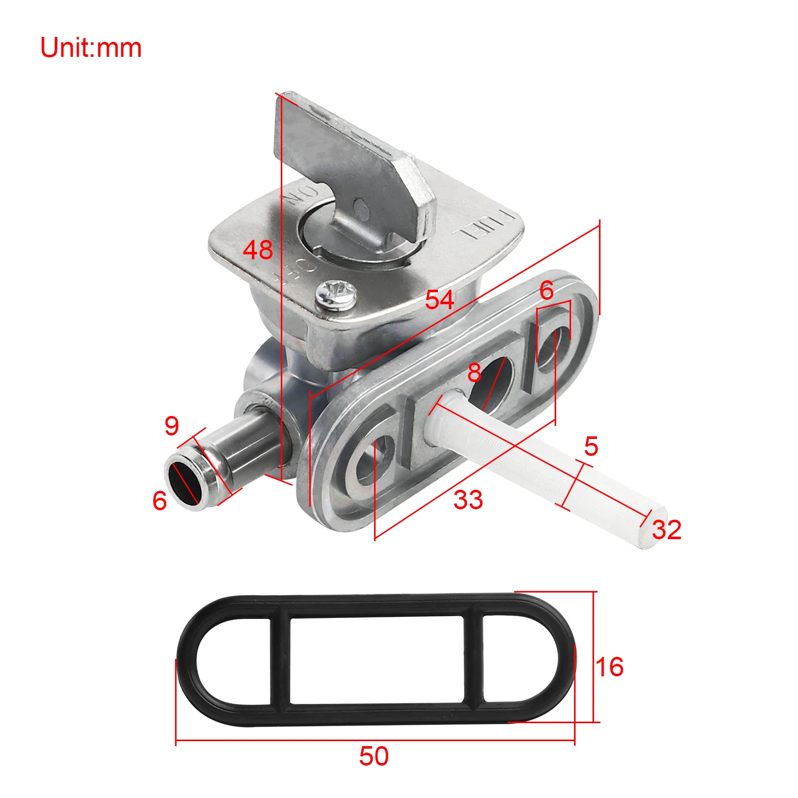 Kraftstoffhahnventil für Yamaha YZF R1 YZF-R1 YZF 1000 1000R YZ 80 490 XJ900 XT600 FZS 600 1000FZ400 TDM850 – Detail 2