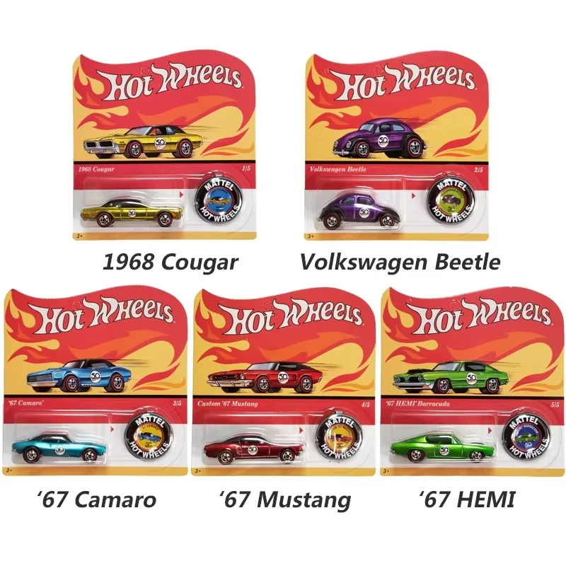 Stock Hot Wheels 50th Anniversary Remake Collection Limited Edition legeringsmodel speelgoed met badge Herdenkingseditie kleine auto