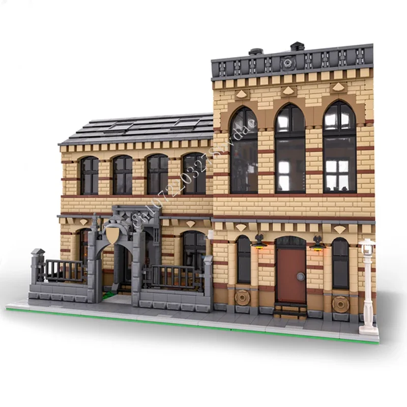 

Конструктор 5493 детали: Модульная школа MOC, креативная модель уличной сцены, архитектурные строительные блоки, развивающая игрушка для сборки, для детей