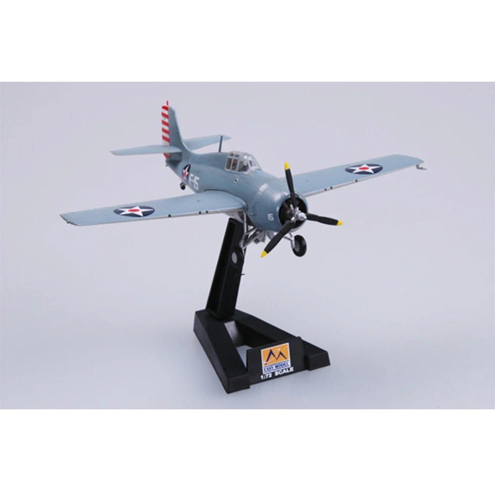 Easymodelホワイト仕上げミリタリー静的プラスチックモデル、1:72 F4F-3ワイルドキャットusn VF-3リワードボタン、コレクションまたはギフト、37246