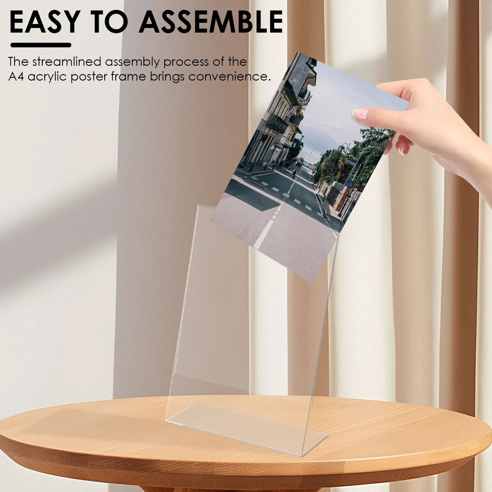 3Pcs Acrylic Sign Holder Clear A4 Sign Stand Slanted Menus Holder Flyer Desktop Display Stand Table Top Sign Holder Document