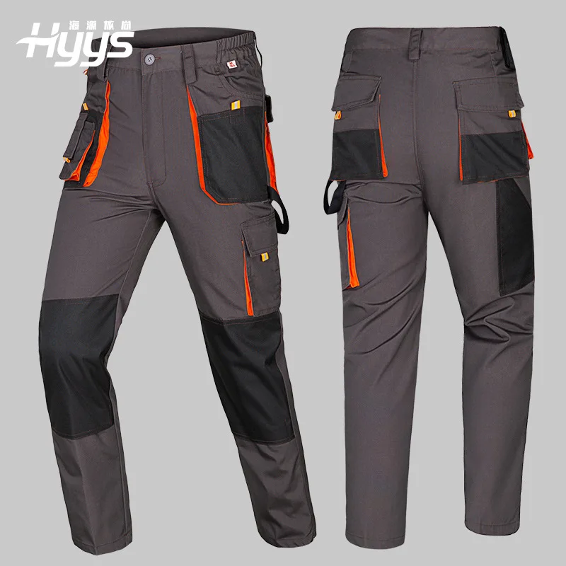 men's-work-pants-large-pocket-multi-pocket-wear-resistant-labor-protection-clothing-for-electricians-and-automobile-repair