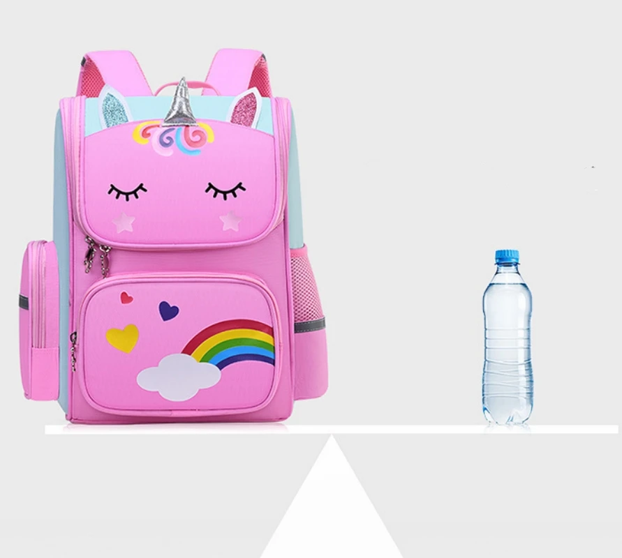 Mochila de dibujos animados de unicornio personalizada para escuela primaria, mochila espacial para niños, mochila de jardín de infantes, nombre bordado