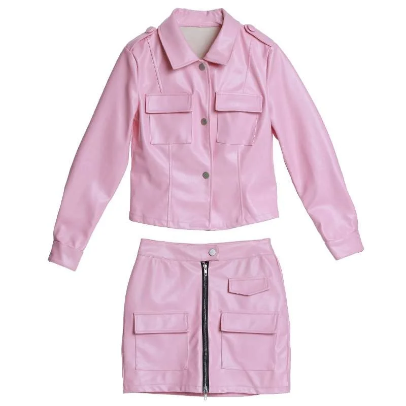 Outono inverno novo estiramento couro do plutônio ort casaco feminino faion commute sle longo sve tecido sintético couro jaet