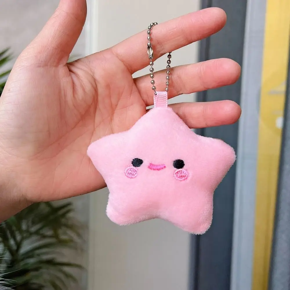 Smile Stars Smile Star Key Ring Pom Pom Starfish Pentagram Smile Stars Plush Keyring Plush Doll Fluffy Fur