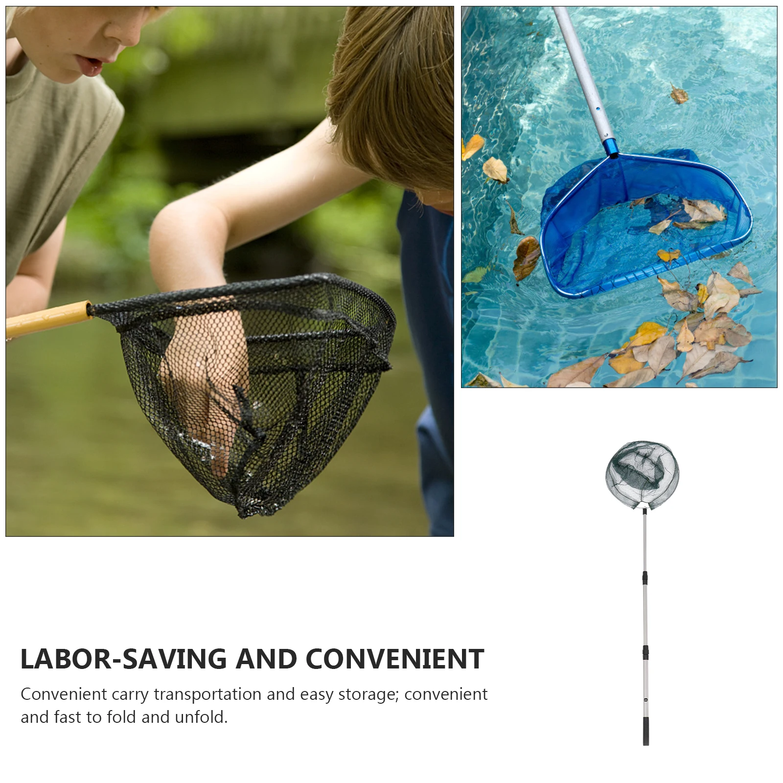 

Aluminum Alloy Fish Net 1.5m Collapsible Extendable Mesh Fishing Equipment Lightweight Portable Pond Net Outdoor Container