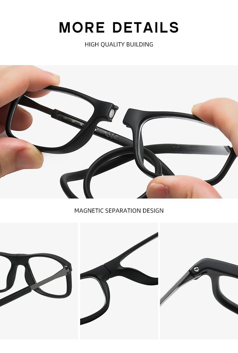 DMLNew Folding Neck Presbyopie Hohe Klare Harz Mode Magnet Presbyopie Anti Müdigkeit Presbyopie Großhandel Reader Leseglas – Detail 2