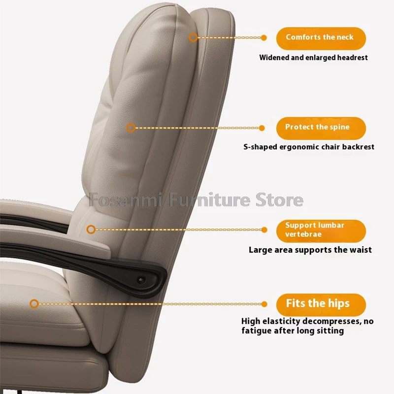 Silla de oficina reclinable con respaldo alto, respaldo de doble capa, ergonómica, cómoda, para ordenador, silla giratoria ajustable suave