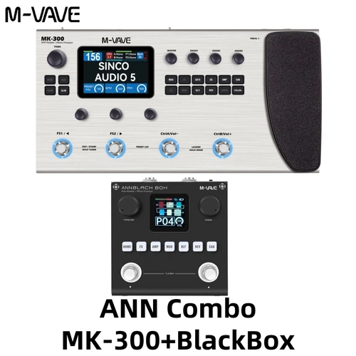 M-VAVE MK-300+ブラックボックススーツ統合エフェクトプロセッサプリセット+IR+AMP+ANN+エフェクト+OTG+BT+USBオーディオ24ビットオールインワンギター/ベース