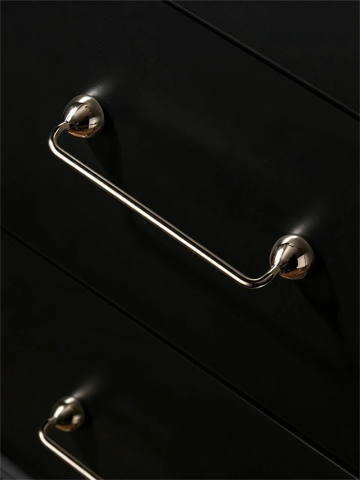 Titanium Silver Brass Antique Style Small Handle Simplicity French Wardrobe Cabinet Drawer Long Handle