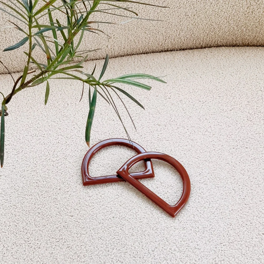 

3Pairs Bag Handles for Handbags D-Shaped Imitation Wooden Craft Handles Comfortable Grip DIY Purse Making Kit Replacement Bag