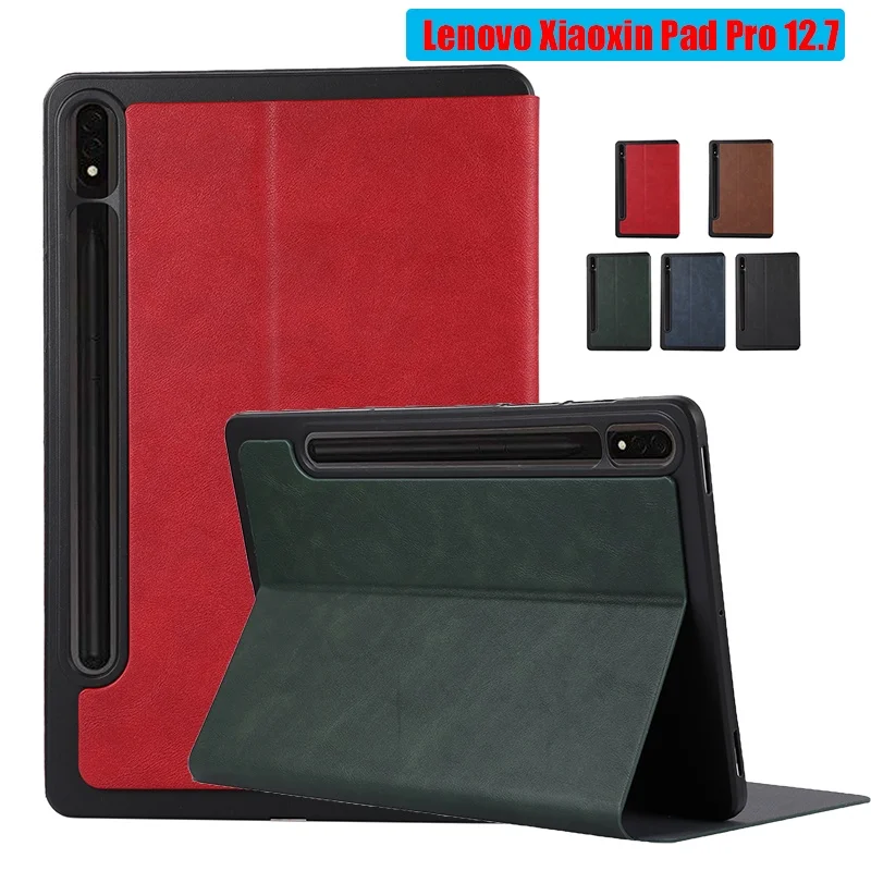 

For Lenovo Tab P12 Case 12.7 2023 Tab M10 Plus 3rd 10.6 M10 10.1 Tri-Folding Stand Cover for Xiaoxin Pad Pro 12.7 Pad 10.6 Case