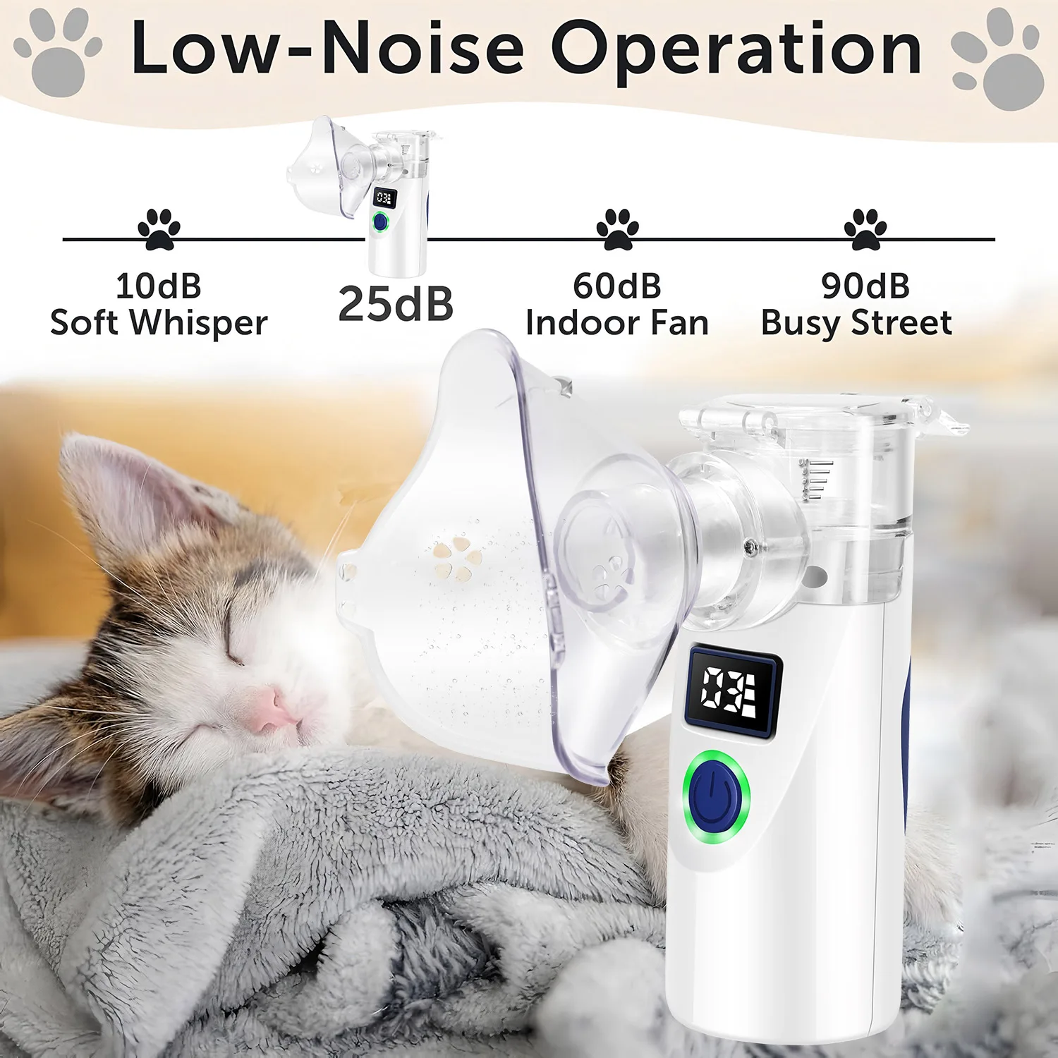 Portable Pet Nebulizer for Cats & Dogs -Animal Inhalation Device,Respiratory Care Pet Supplies for Effective Breathing Treatment