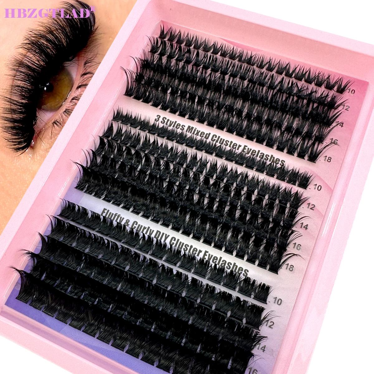 New 14 Rows 5D Fluffy Cluster Lashes 60D/80D/180D Thick Eyelash D/DD Curl 10-18mm Mix Individual Lashes DIY Lash Extensions