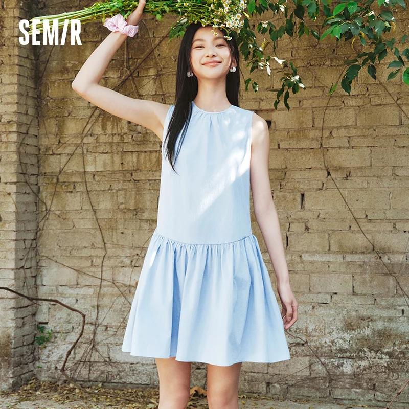 

Semir Sun Protection Sleeveless Dress Women Gentle Sweet 2025 Summer New Bowknot A Line Short Dress