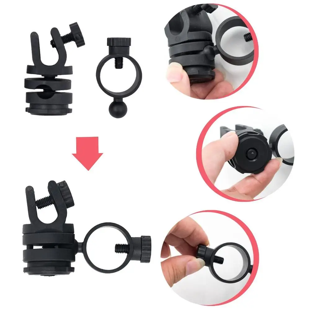 

Small and Light Plastic For Helmet Black Flashlight Holder Multi-Angle Holder