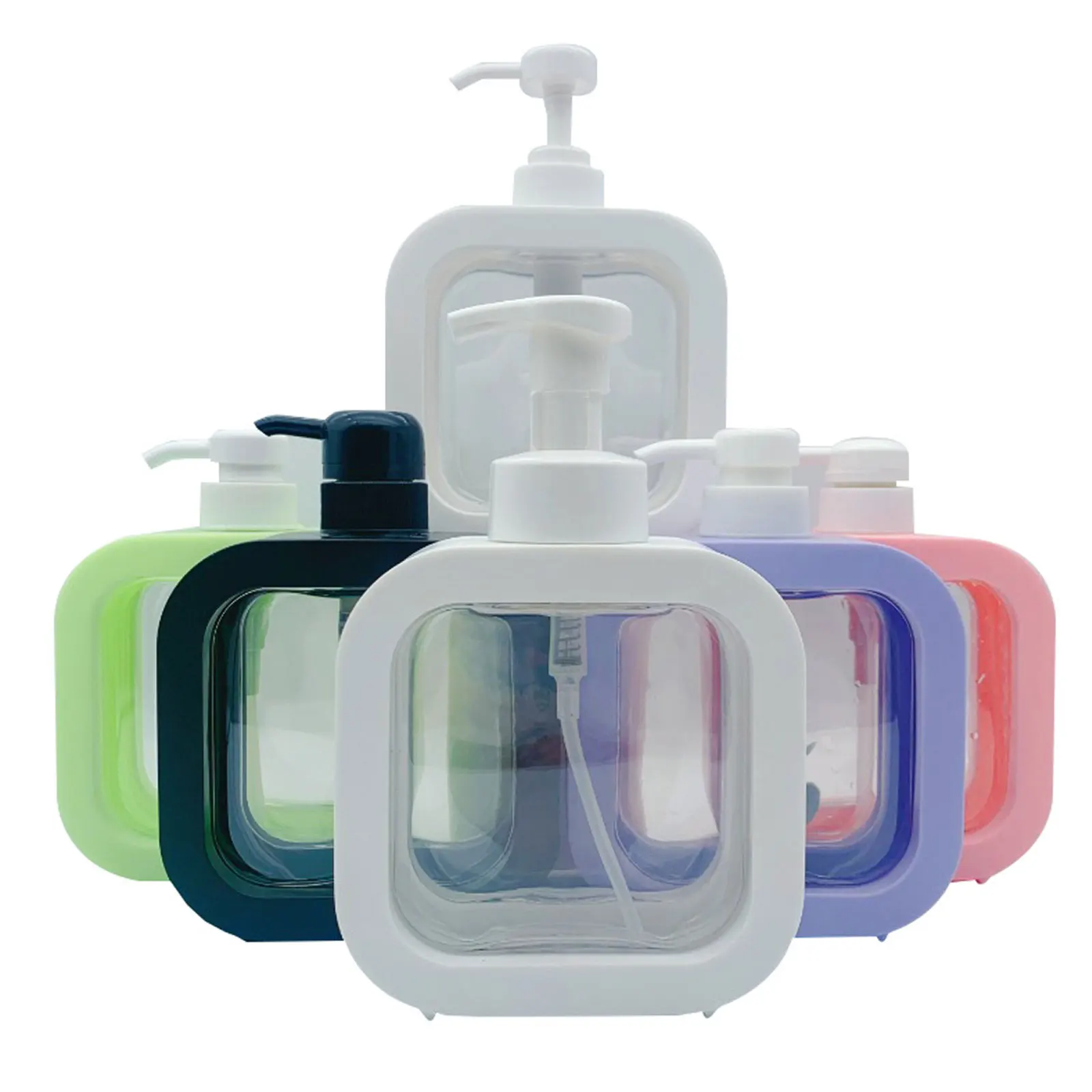 Refillable Soap Pump Dispenser Empty Hand Soap Dish Soap Bottle for Kitchen Bathroom Shower Gel Press Type Storage Bottle