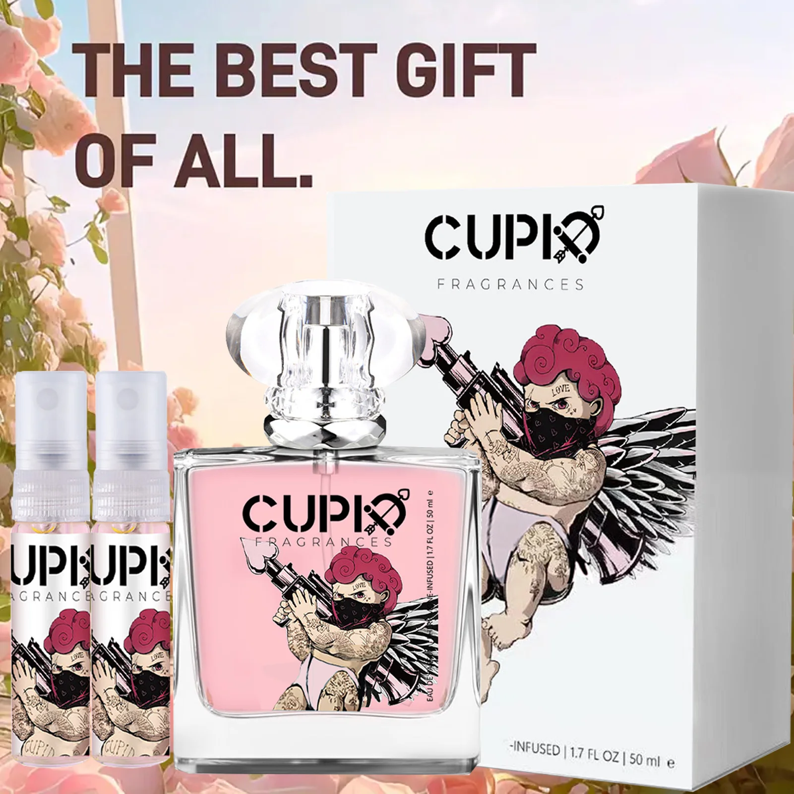 كيوبيد أو دو تواليت، مجموعة مكونة من 3 قطع، مجموعة كولونيا، عطر كيوبيد فريش الرومانسي، عطر رومانسي يدوم طويلاً، تواليت أو دو #1