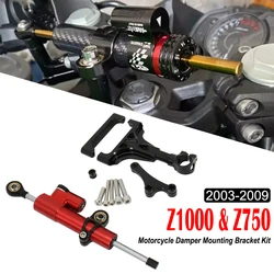 Motorcycle Stabilizer Steering Damper Mounting Kit Bracket Support  For Kawasaki Z1000 Z750 2003 2004 2005 2006 2007 2008 2009