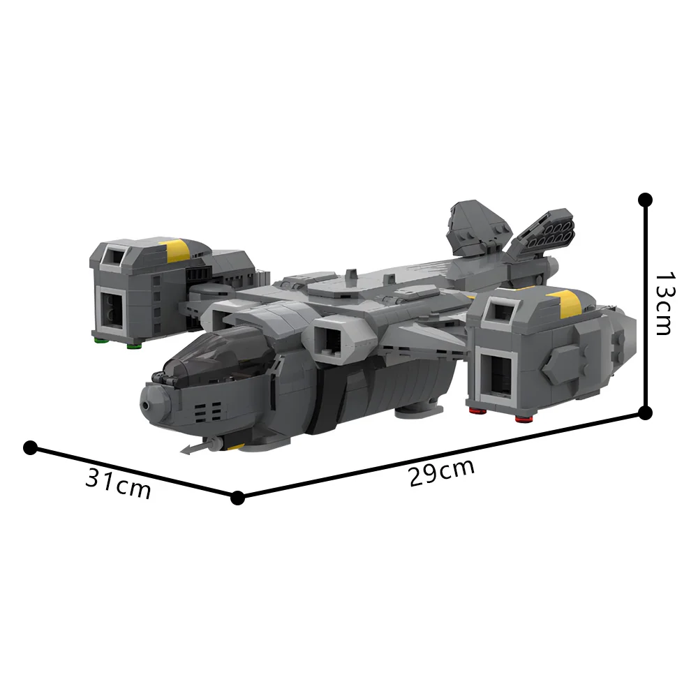 Gobricks MOC Helldiverseds Pelican Shuttle Building Blocks Model Assault fighters Aircraft Bricks DIY Assembled Toy for Kid Gift