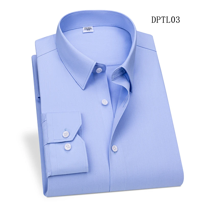 Men's Sports Top Stretch Cambodian Business  Non-Iron Shirt Fashion Versatile Casual Simple Solid Comfortable Turn-Down Collar