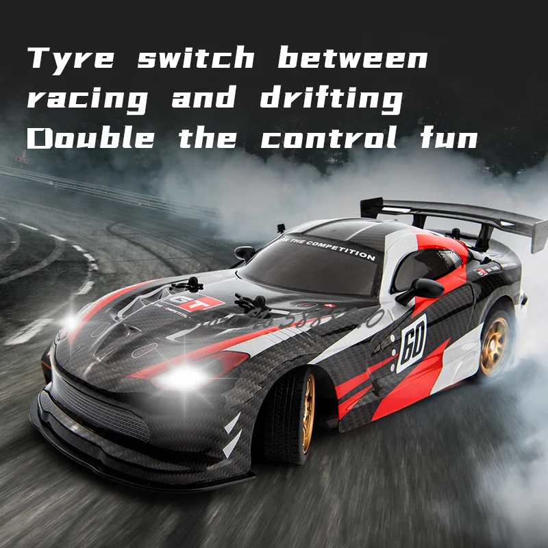 Championships High Speed 25KM/H Racing Drift RC Car Kids Toy 4WD 360 ° rotate LED Light Dual Set Tire Sport Remote Control Car