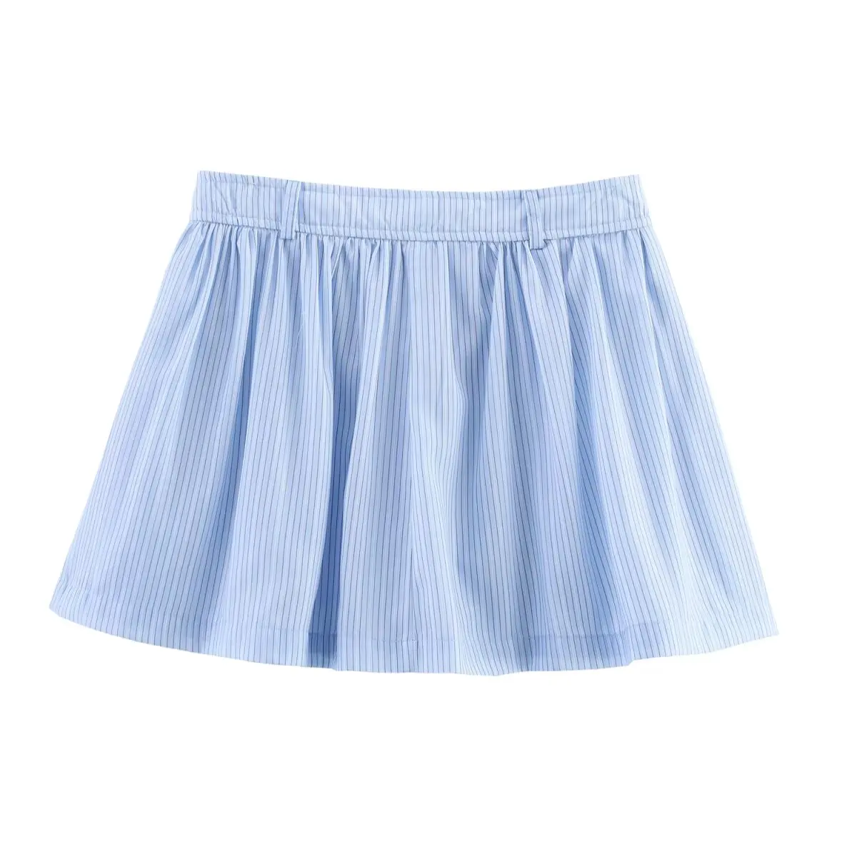 2025 new women's clothing European and American style fashionable and versatile striped fluffy high waist skirt pants