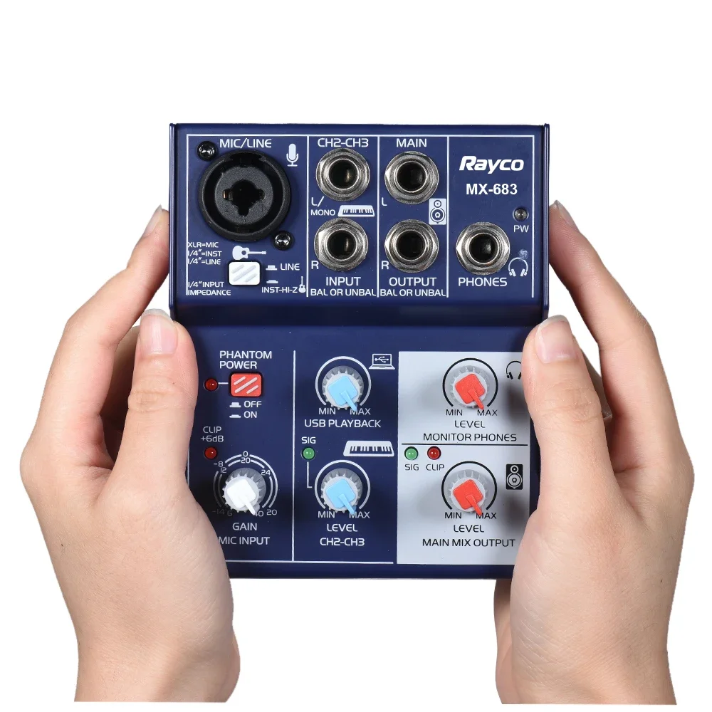 Portable Mixer external USB Sound Card Studio For Guitar Musical Recording