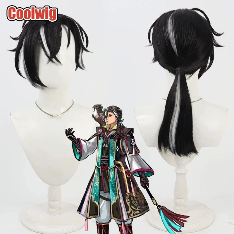 

Coolwig Synthetic Hair Jet Tachician Cosplay Wigs Another Eden: The Cat Beyond Time and Space 55cm Black MixedWig Heat Resistant