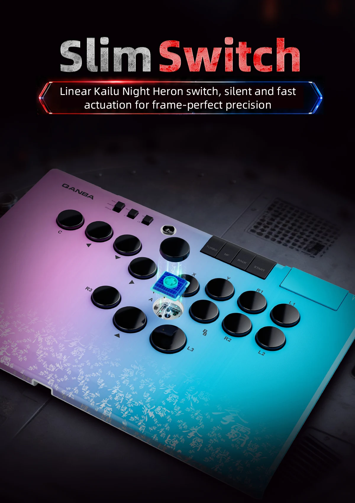 Qanba Ruby Hebellosen Arcade Super Wireless Controller mit 2.4G Drahtlosverbindung und Aufbewahrungstasche für Android PC Steam – Detail 9