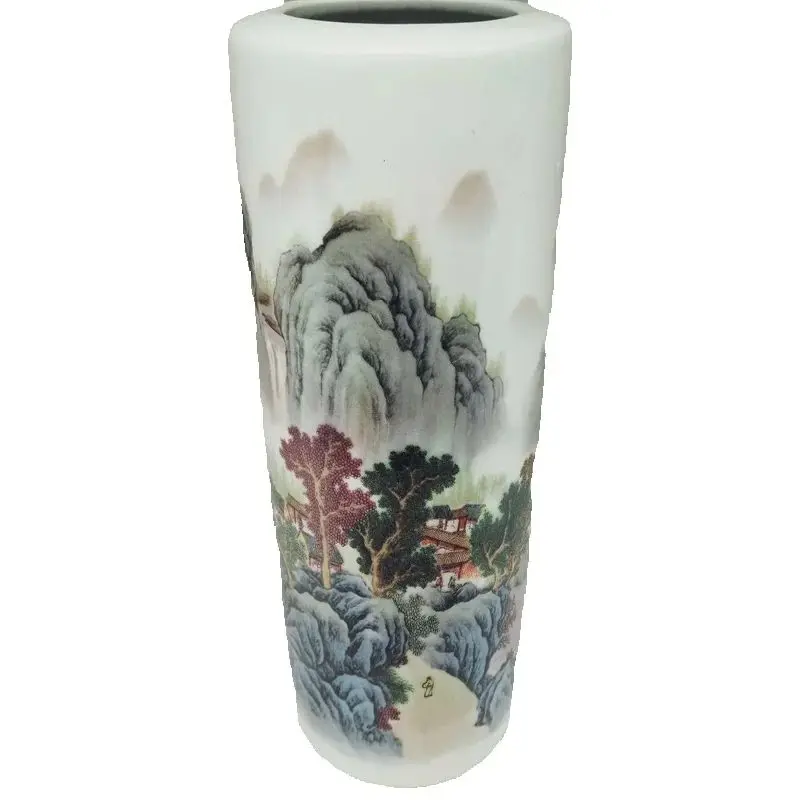 Pastel Landscape Patterns Vase China Old Porcelain Collection Antique Decorative Ceramic Artwork for Home