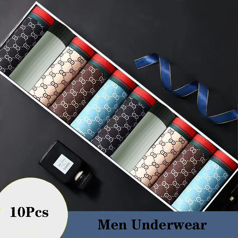 10Pcs/lot Men Boxers Underpants Sports Underwear Breathable Man Panties Men\'s Fashion Boxershorts Homme Boxer