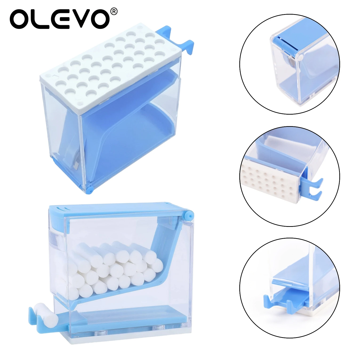 Dental Cotton Roll Dispenser Holder Press Type Box Dentist Swab Storage Box Case Dentistry Organizer Accessories