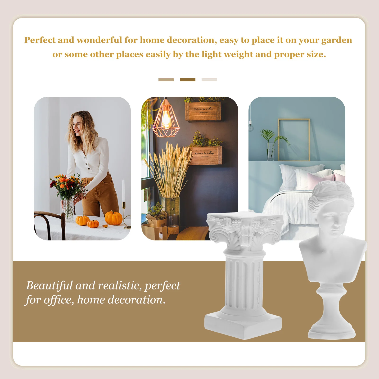 

1Set Resin Character Statue Elegant Goddess Bust Sculpture for Indoor Outdoor Decor Housewarming Gift Retro Art Piece