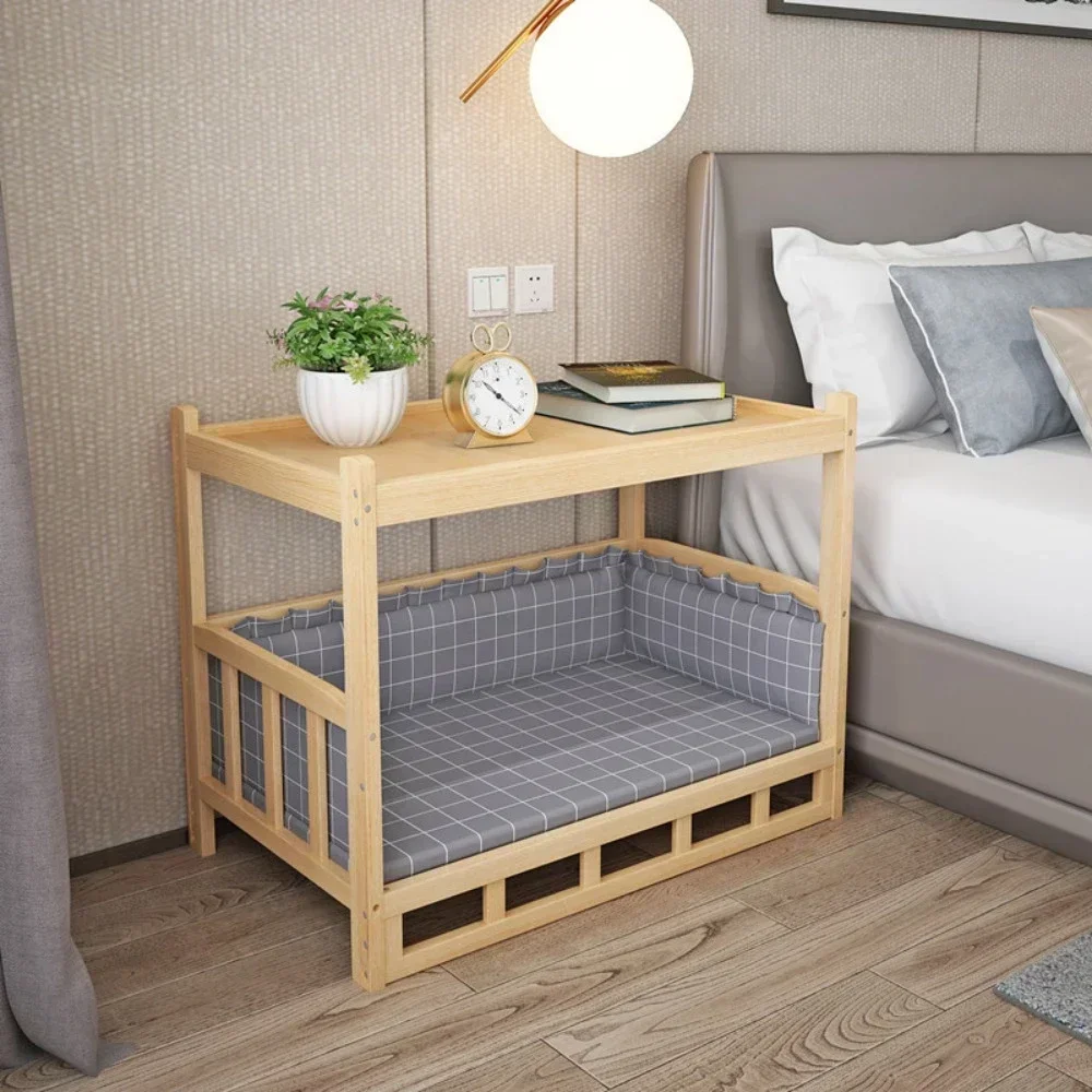 Luxury Durable Eco-Friendly Solid Wood Dog Cat Kennel Large Wooden Pet House A Pet Bed That Can Be Used As A Bedside Table Acces