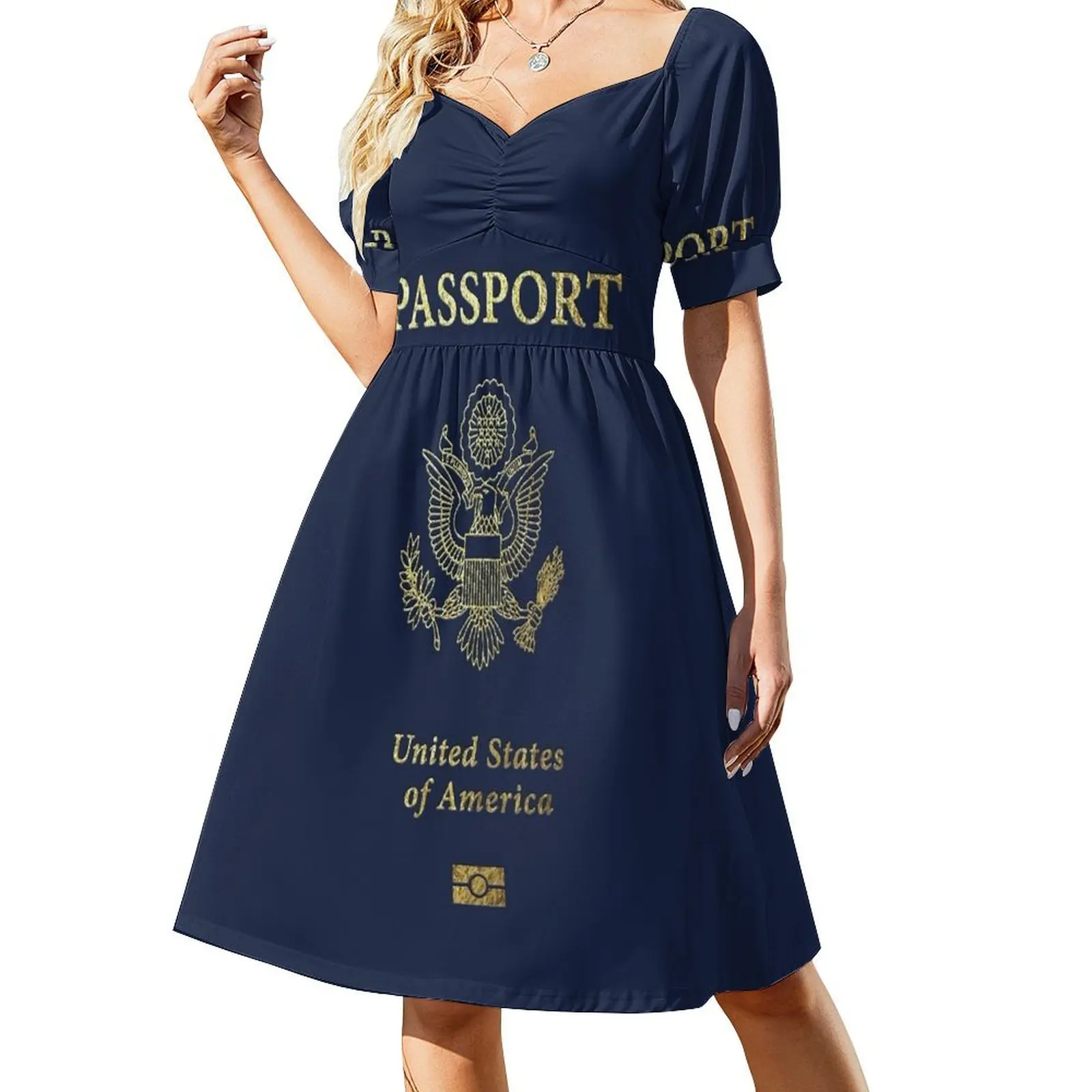 

American Passport Cover Short Sleeved Dress purple dress elegant evening dresses for women 2025 Dress