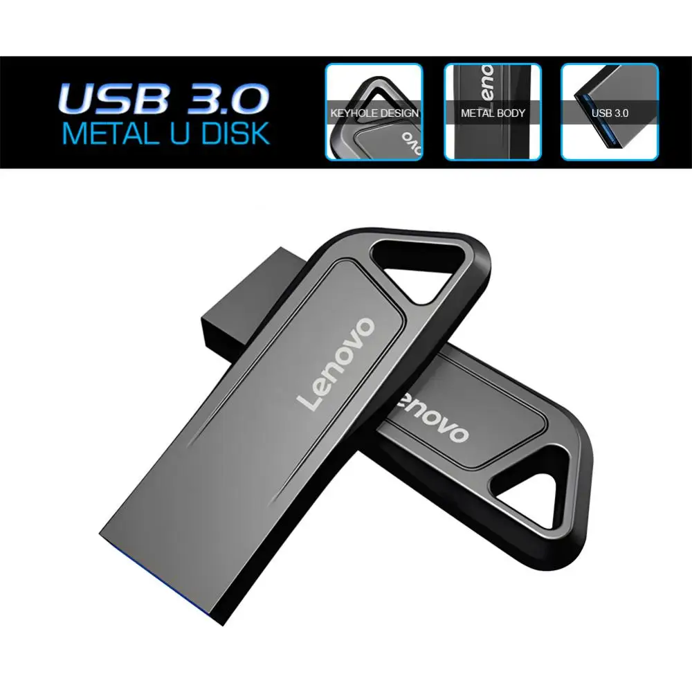 Lenovo-unidad Flash Usb 3,0 de Metal, Pendrive portátil de alta velocidad, resistente al agua, 2TB, 1TB, 512GB, 256GB, 128GB