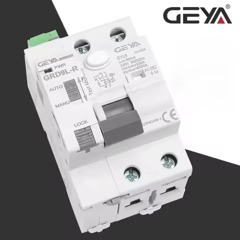 GEYA GRD9L-R RCCB Automatic Self-Reclosing Device Circuit Breaker 2P 40A 30mA 100mA 300mA RCD Smart Breaker AC Type