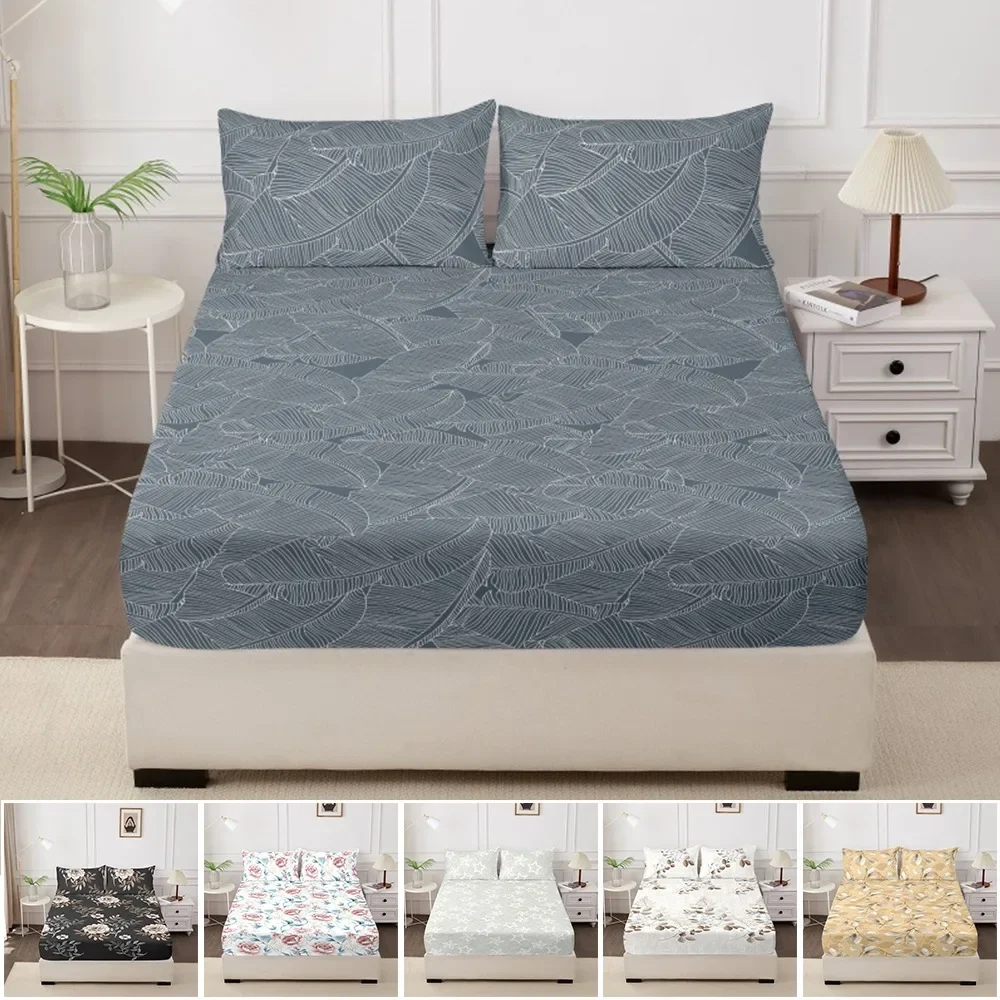 

3pcs/set Printed Brushed Bed Sheet Three Piece Set with Pillowcase Included Bed Cover Set Soft and Skin Friendly and Comfortable