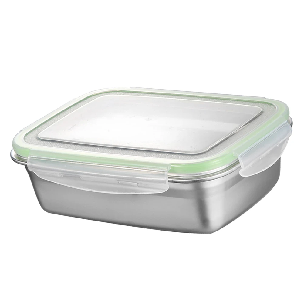 

Stainless Steel Lunch Box Insulated Container Square Seal Bowls Lids Kitchen Office Camping Business Trip Storage Mixing Food