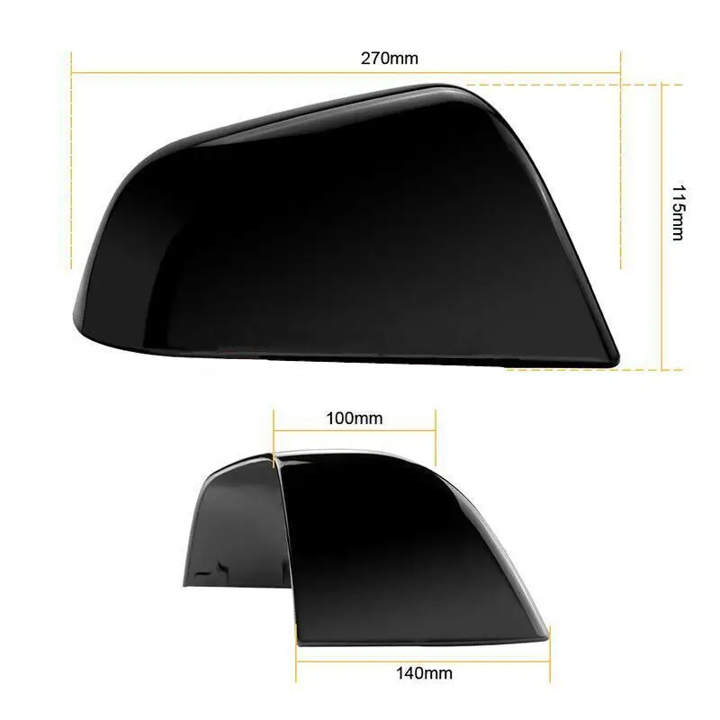 For Tesla Model 3 2017-2022 Car Replacement Rearview Side Mirror Cover Wing Cap Exterior Door Rear View Case Trim Gloss Black