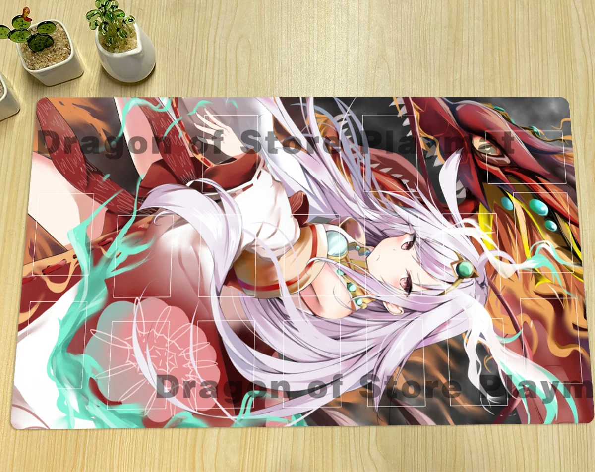 YuGiOh Kurikara Divincarnate Playmat TCG CCG Mat Board Game Trading Card Game Mat Rubber Mouse Pad Desk Pad Free Bag 600x350x2mm